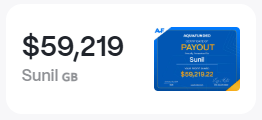 Sunil, GB: $59,219 payout