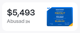 Abusad, IN: $5,493 payout